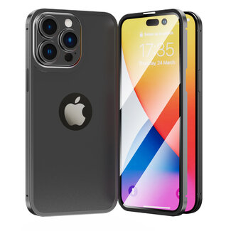For Apple For iPhone 13 Pro Max Tempered 2in1 3D Full Protection Hybrid Zinc Alloy Ultra Thin with Logo Hole Case Cover