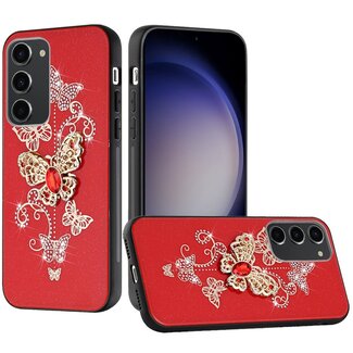 For Samsung For Samsung Galaxy s23 FE 5G SPLENDID Diamond Glitter Ornaments Engraving Case Cover Garden Butterflies