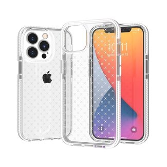 For Apple For Apple iPhone 14 PRO 6.1" CROSS Design Ultra Thick 3.0mm Transparent ShockProof Hybrid Case Cover