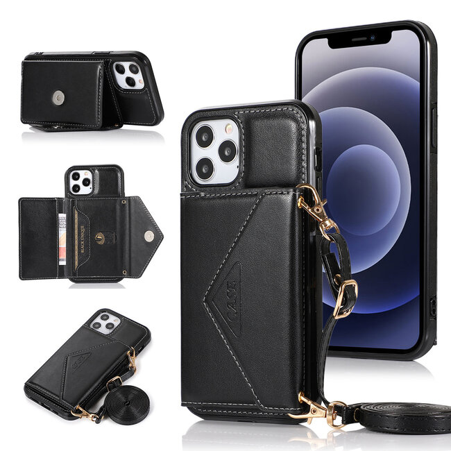 For Apple For iPhone 12 & iPhone 12 Pro (Open Camera Hole) ELEGANT Wallet Case ID Money Holder Case Cove