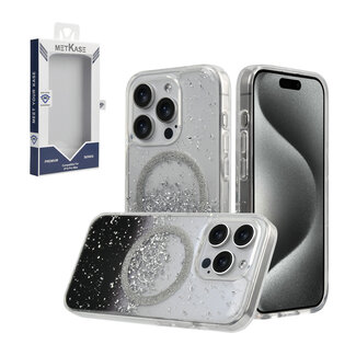 Techy For Apple iPhone 15 Pro Max METKASE GLITTER Transparet MAGNETIC CIRCLE Shockproof Hybrid