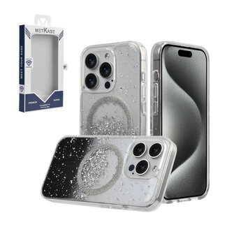 Techy For Apple iPhone 15 METKASE GLITTER Transparet MAGNETIC CIRCLE Shockproof Hybrid