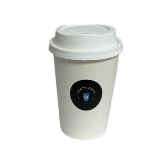 Techy Coffee Robot Cups With Lids Disposable 16 oz