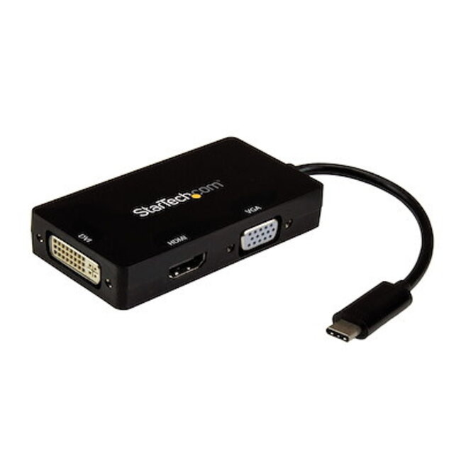 Techy StarTech.com USB-C Multiport Video Adapter - 3-in-1 - 4K 30Hz - Black