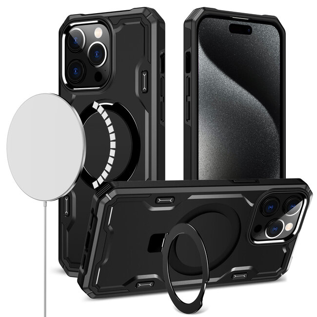 For Apple For Apple iPhone 13 / iPhone 14 6.1" Magnetic Ring Stand Simplistic Tough Hybrid Case Cover