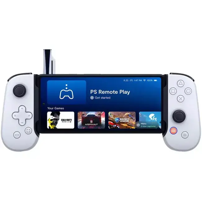 Techy Backbone BB-02-W-SW One PlayStation Edition Lightning Mobile Gaming Controller for iPhone, White