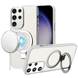 For Samsung For Samsung Galaxy s24 Metal Chrome Kickstand Magnetic Circle Shockproof Matching Camera Hybrid