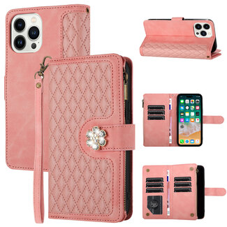 For Samsung For Samsung Galaxy s24 Jewel Wallet Design with Stitched PU Leather ID Card Money Holder Zipper Case