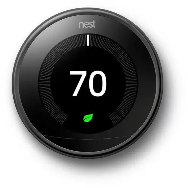 Techy Google T3018US Nest Learning Thermostat, 3rd Gen, Smart Thermostat, Mirror Black, Works With Alexa