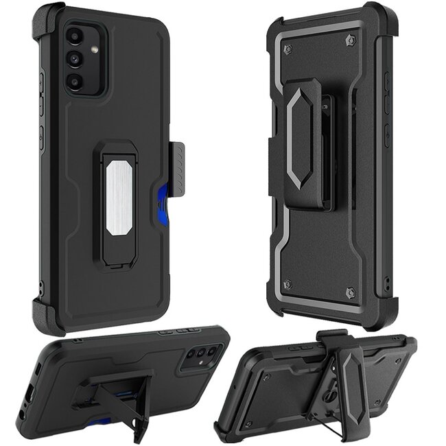 For Samsung For Samsung Galaxy A15 5G CARD Holster with Kickstand Clip Hybrid Case Cover
