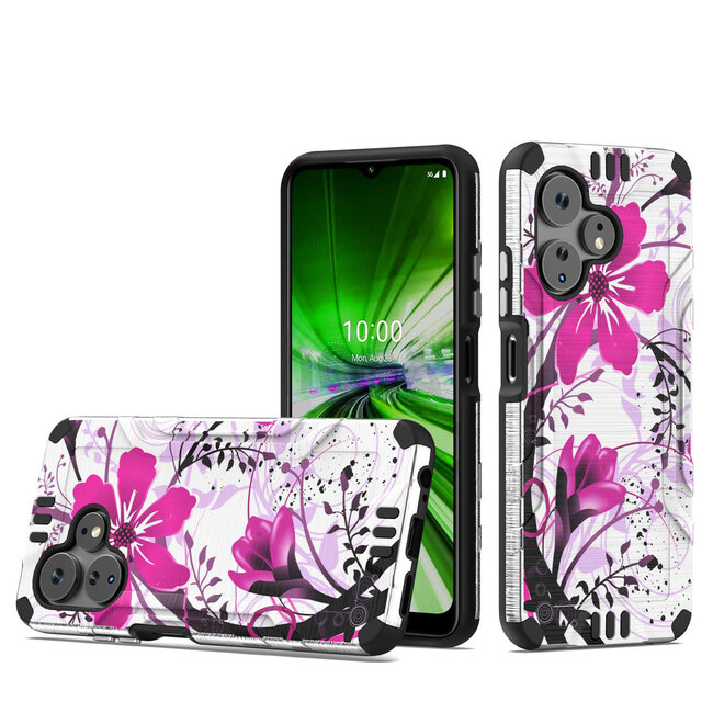 For Samsung For Celero 3 Plus Strong Tough Metallic Design Hybrid