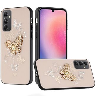 Techy For Samsung Galaxy A25 5G SPLENDID Diamond Glitter Ornaments Engraving Case Cover Garden Butterfly
