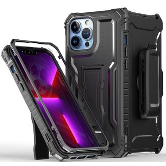 For Apple For Apple iPhone XR Tough 3in1 Holster Combo with Vertical Kickstand Cover Case