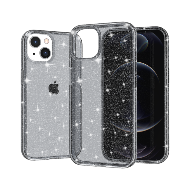 For Apple For Apple iPhone 14 PRO 6.1" Glitter Ultra Thick 3mm Transparent Hybrid Case Cover