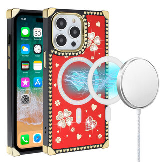 For Apple For Apple iPhone 11 (XI6.1) SQUARE Hearts Passion Magnetic Circle Design Ornaments Chrome Hybrid