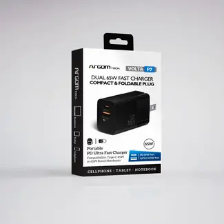 Argom Volta P7 65W PD Type C & USB With Foldable Plug wall Charger