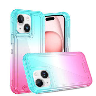 For Apple For Apple iPhone 12 & iPhone 12 Pro 3in1 Two Tone Shockproof Transparent Hybrid Case
