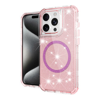 For Apple For Apple iPhone 11 (XI6.1) Magnetic Ring Glitter 3in1 Hybrid Case Cover