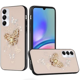 For Samsung For Samsung Galaxy A05s SPLENDID Diamond Glitter Ornaments Engraving Case Cover Garden Butterfly