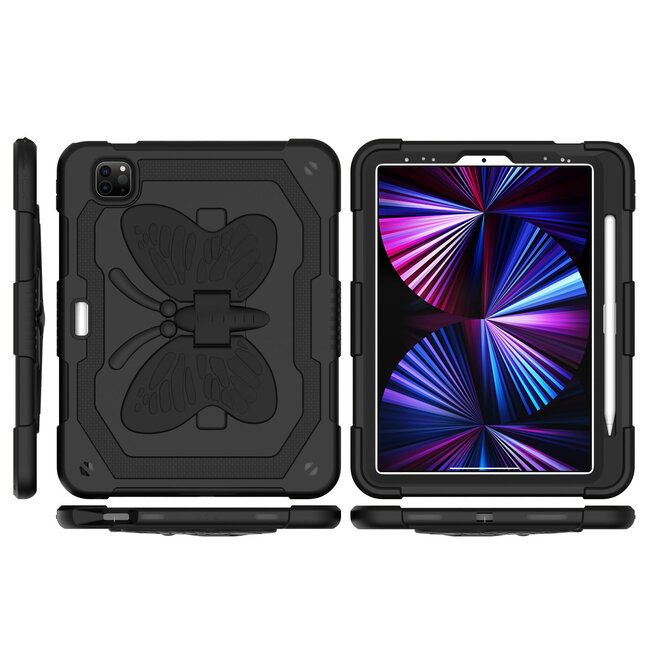 For Samsung For Samsung Galaxy A9 Plus 11 inch Butterfly Kickstand 3in1 Tough Hybrid Case Cover with Shoulder Strap