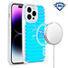 Techy For Apple iPhone 15 Pro Max METKASE Chrome Lined Pattern Magnetic Circle Premium Case