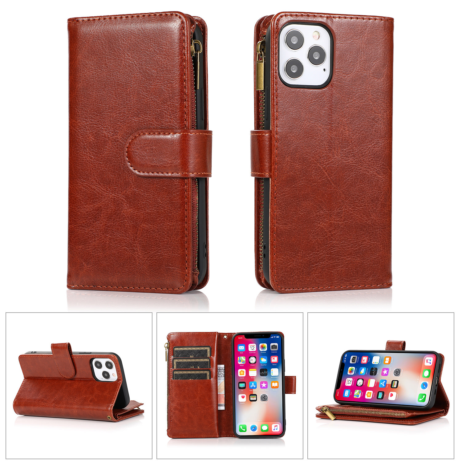Motorola For Motorola Moto G 5G 2024 Luxury Wallet Card ID Zipper Money