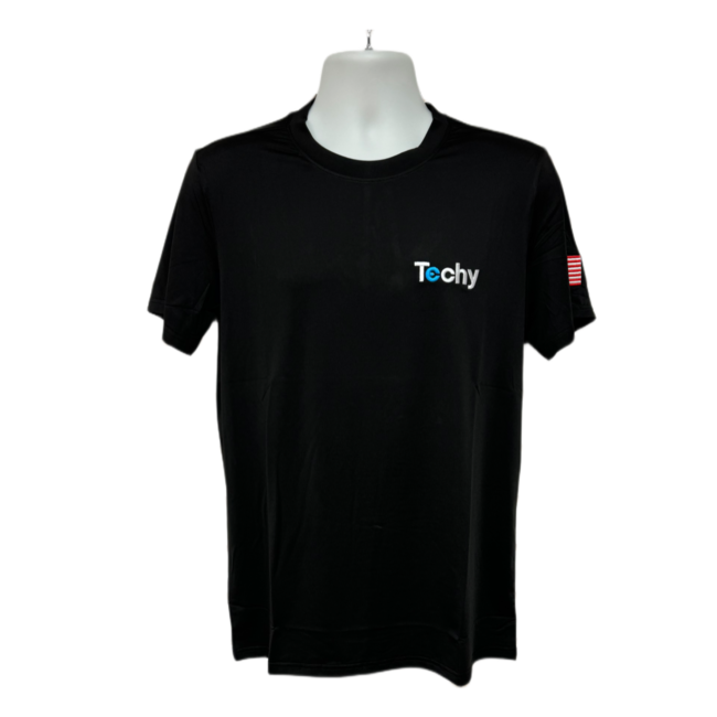 Techy Techy Black Flag Men's Polyester T- Shirt