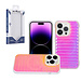 Techy For Apple iPhone 15 Plus METKASE Chrome Lined Pattern Magnetic Circle Premium Case