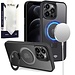 For Apple For Apple iPhone 15 Pro METKASE Magnetic Metal Surrounded Ring Stand Hybrid in Slide-Out Package