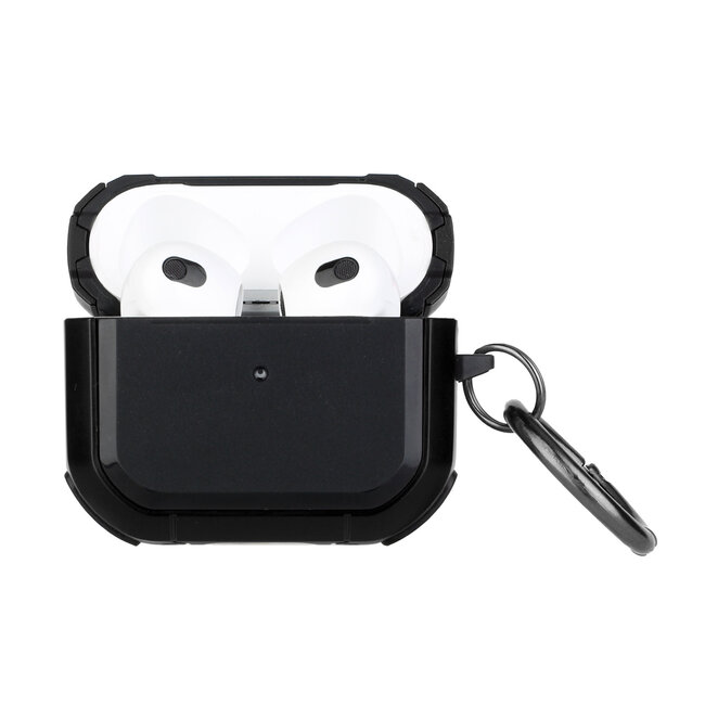 For Apple For AirPods 3 Premium Rugged ShockProof Hybrid With Metal Hook Case Cover