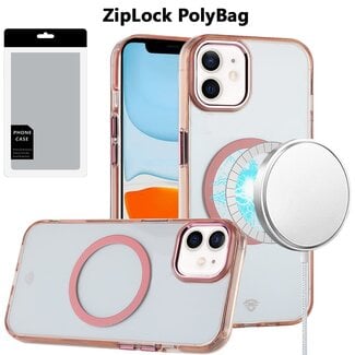 For Apple [PolyBag] For Apple iPhone 11 Magnetic Circle Ring Transparent Premium Acrylic with Metal Buttons & Camera Raised Lip