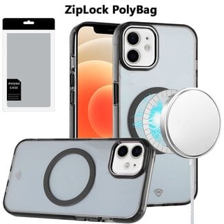 For Apple [PolyBag] For Apple iPhone 12 & iPhone 12 Pro Magnetic Circle Ring Transparent Premium Acrylic with Metal Buttons & Camera Raised Lip