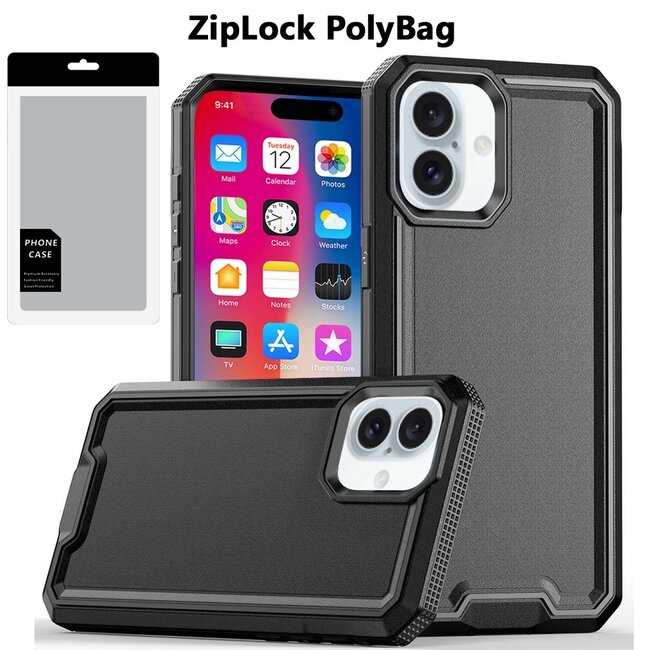 For Apple [PolyBag] For Apple iPhone 16 6.1 inch Rank Tough Strong Modern Fused Hybrid