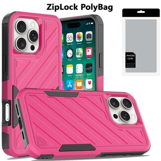 For Apple [PolyBag] For Apple iPhone 16 Pro Max 6.9 inch Noble lined shockproof dual layer hybrid