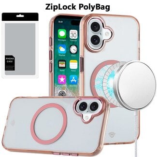 For Apple [PolyBag] For Apple iPhone 16 Pro Max 6.9 inch Magnetic Circle Ring Transparent Premium Acrylic with Metal Buttons & Camera Raised Lip