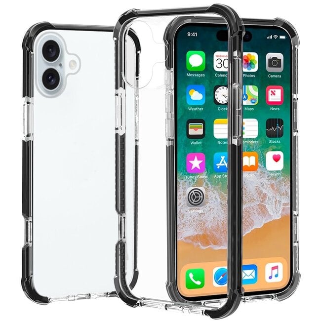 For Apple For Apple iPhone 16 6.1 inch Acrylic Tough 2.5mm Transparent ShockProof Hybrid Case Cover