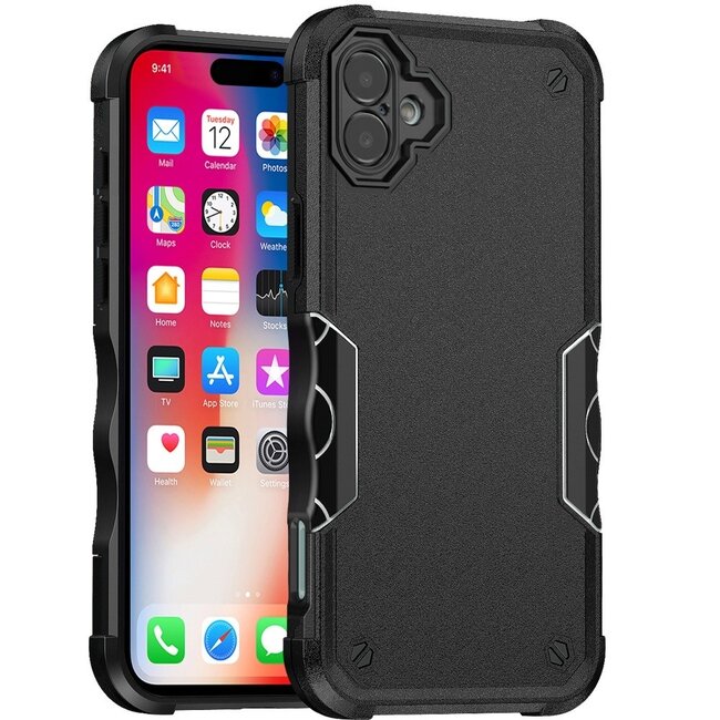 For Apple For Apple iPhone 16 6.1 inch Exquisite Tough Shockproof Hybrid Case Cover