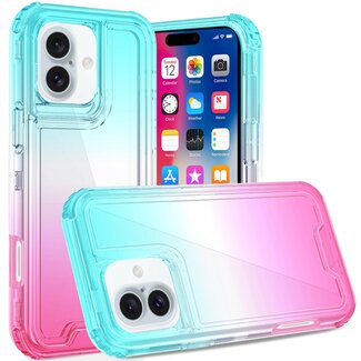 For Apple For Apple iPhone 16 6.1 inch 3in1 Two Tone Shockproof Transparent Hybrid Case