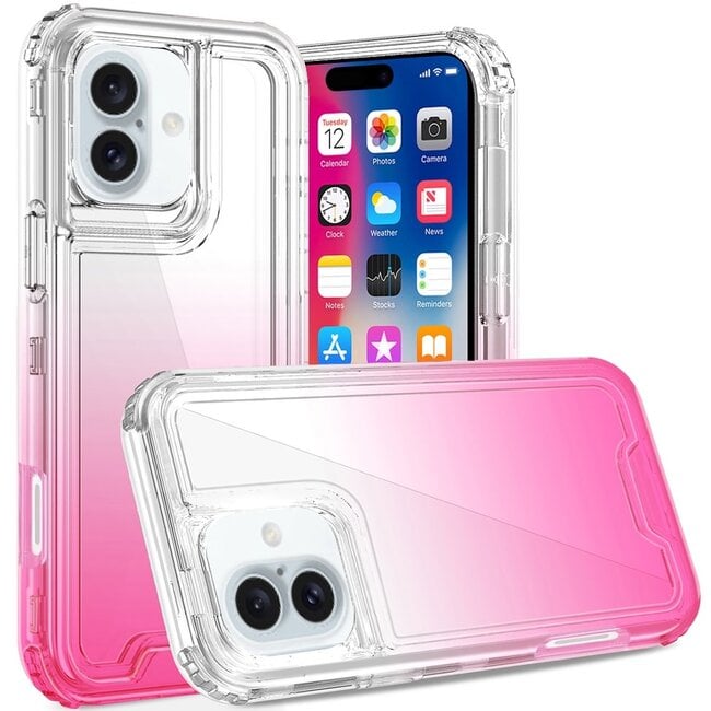 For Apple For Apple iPhone 16 6.1 inch 3in1 Two Tone Shockproof Transparent Hybrid Case