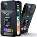 Techy For Apple iPhone 16 Pro Max 6.9 inch Multi-Functional Card Magnetic Ring Stand Hybrid Camera Case Cover