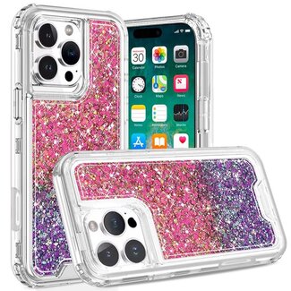 For Apple For Apple iPhone 16 Pro Max 6.9 inch Epoxy Sticker Glitter 3in1 Shockproof Transparent Hybrid Case