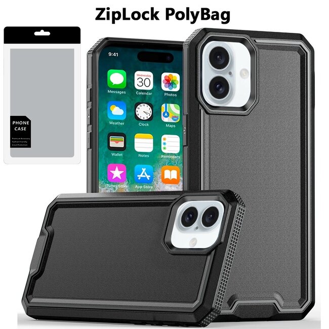 For Apple [PolyBag] For Apple iPhone 16 Plus 6.7 inch Rank Tough Strong Modern Fused Hybrid