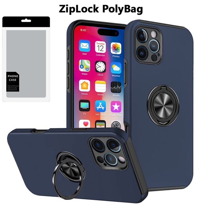For Apple [PolyBag] For Apple iPhone 16 Pro 6.3 inch CHIEF Oil Painted Magnetic Ring Stand Hybrid