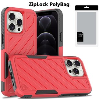 For Apple [PolyBag] For Apple iPhone 12 & iPhone 12 Pro Noble lined shockproof dual layer hybrid