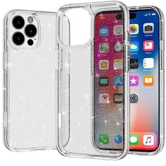 For Apple For Apple iPhone 16 Pro 6.3 inch Glitter Ultra Thick 3mm Transparent Hybrid Case Cover