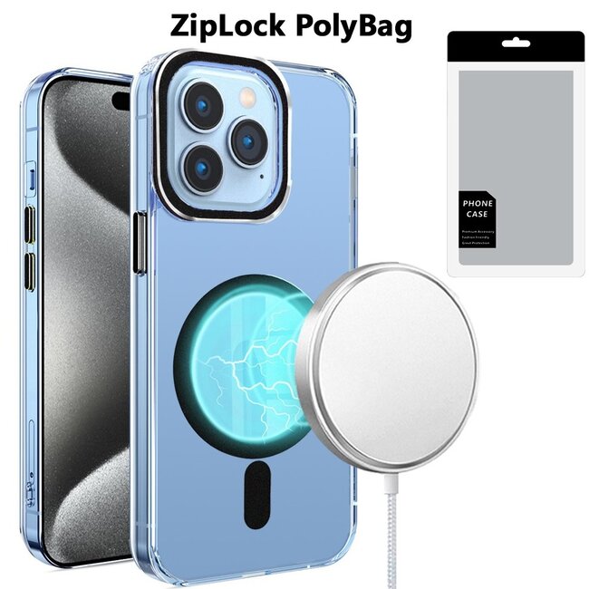 For Apple [PolyBag] For Apple iPhone 15 Pro Max Matching Clear Transparent Circle Design
