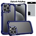 For Apple [PolyBag] For Apple iPhone 15 Pro Max Ultimate CaseX Transparent Hybrid Case with Metal Buttons And Camera Edges