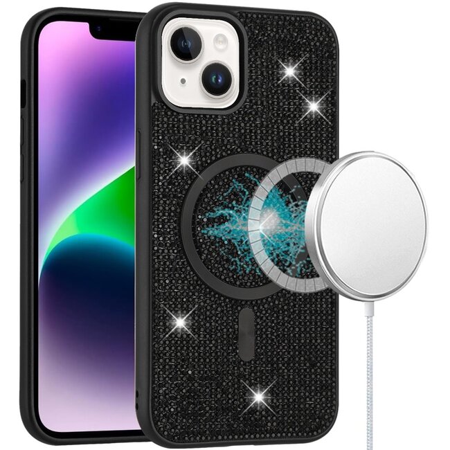 For Apple For Apple iPhone 13 / iPhone 14 6.1" Diamond Magnetic Circle with CD Pattern Hybrid