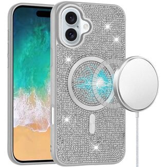 For Apple For Apple iPhone 16 Plus 6.7 inch Diamond Magnetic Circle with CD Pattern Hybrid