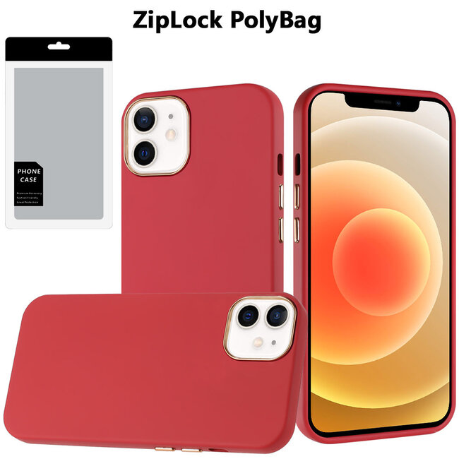 For Apple [PolyBag] For Apple iPhone 12 & iPhone 12 Pro Classy Slick Chromed Around Hybrid